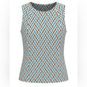 J MCLAUGHLIN WOMENS BLOUSE TANK TOP SIZE M WHITE BLUE RED